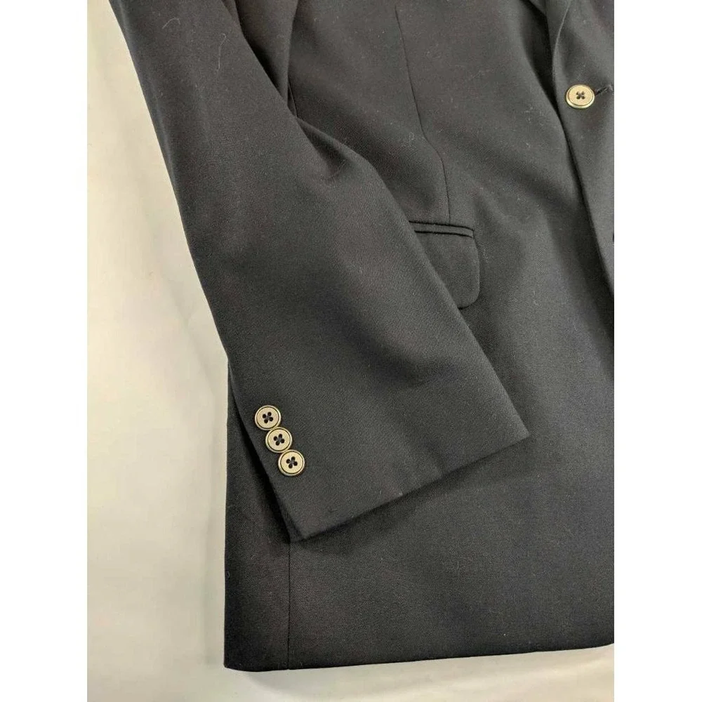 Nautica Mens‎ Two Button Suit Jacket Blue Notch Lapel Pockets Lined Blazer 38 R